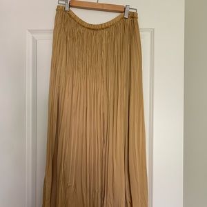 Silk summer maxi skirt with slit